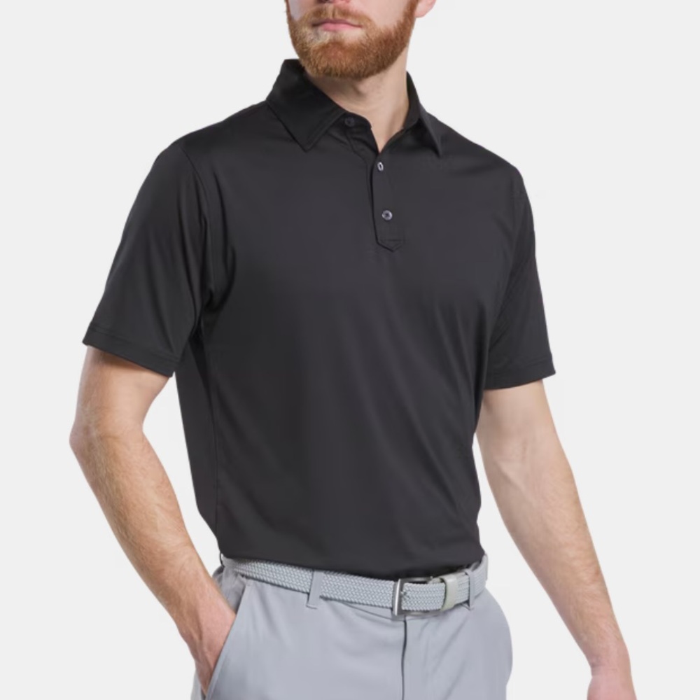 Footjoy black solid lisle golf polo